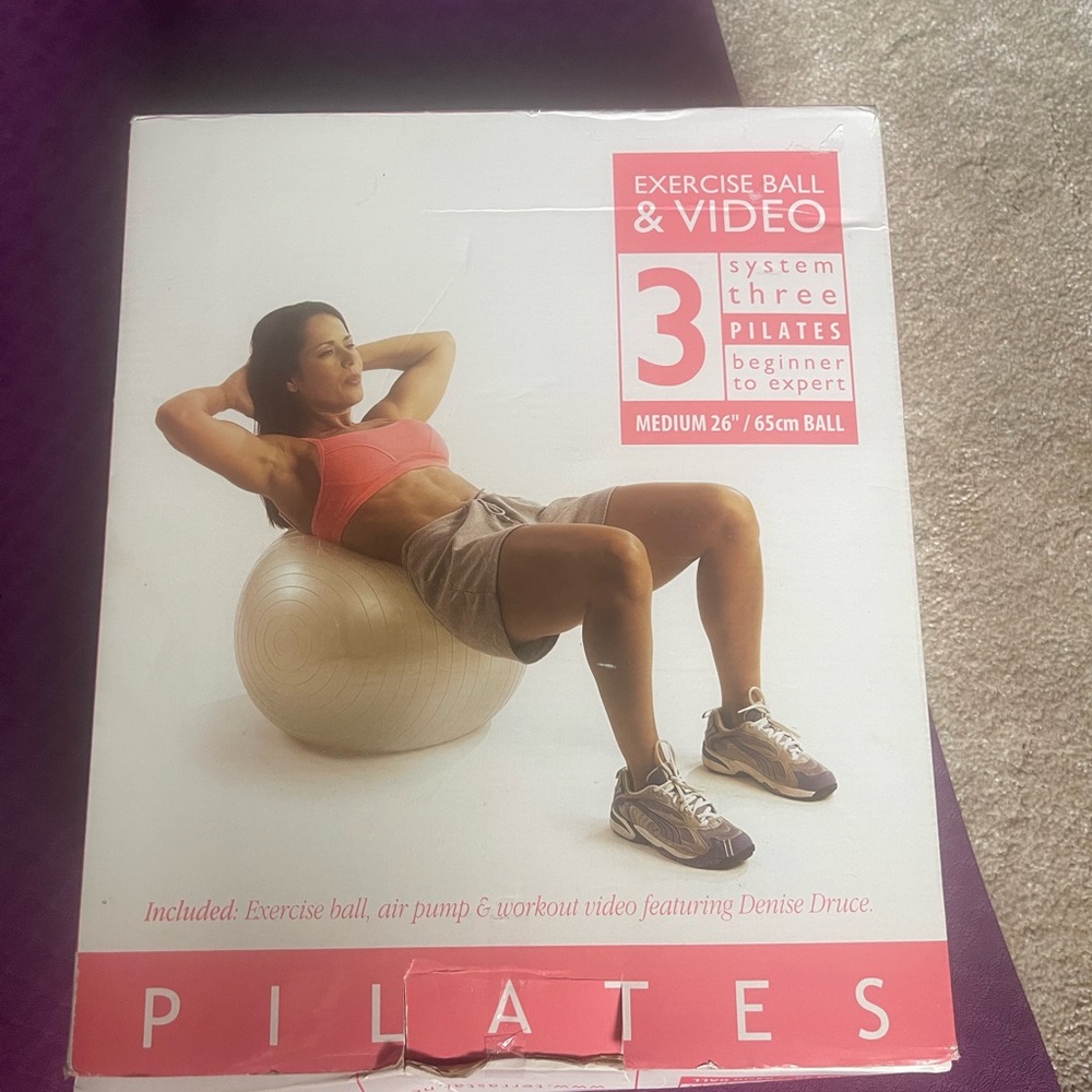 Pilates Exercise Ball Set with Video - Pink Accents